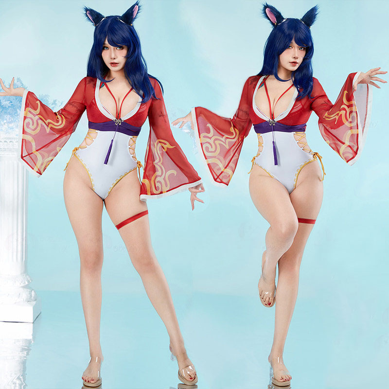 Anime Cosplay Bikini - League of Legends Ahri Swimsuit Cosplay