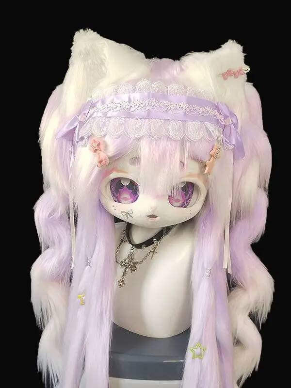 Anime Cosplay Mask - Handmade Kig Fursuit Head, Cute Cat