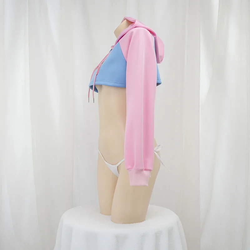 Cute Long Sleeve Crop Top Hood - Anime Cosplay Bikini review and price