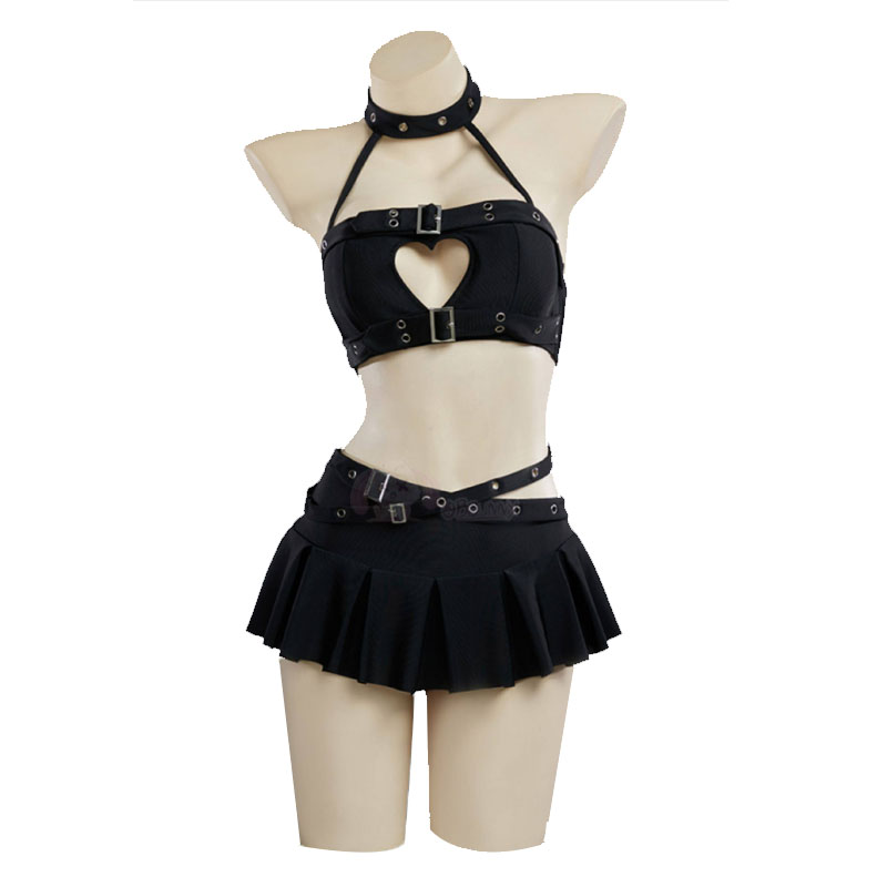 Gothic Punk Heart Hollow Halte - Anime Cosplay Bikini review and price